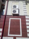 Air conditioners hanging on the wall Royalty Free Stock Photo