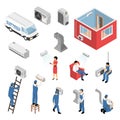 Air Conditioners Isometric Set