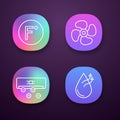 Air conditioning app icons set