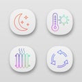 Air conditioning app icons set Royalty Free Stock Photo