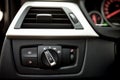 Air conditioning of automobile interior and headlight controls - modern
