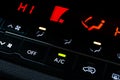 Air conditioning button inside a car. Climate control AC unit in the new car. Modern car interior details. Royalty Free Stock Photo