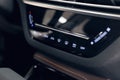 Air conditioning button inside a car. Climate control unit in the new car. Modern car interior details. Car detailing Royalty Free Stock Photo