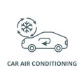 Air conditioning, car service line icon, vector. Air conditioning, car service outline sign, concept symbol, flat Royalty Free Stock Photo