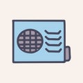 air conditioning color vector doodle simple icon
