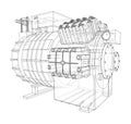 Air conditioning compressor. Vector