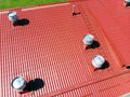 Air conditioning equipment on rooftop of modern industrial build Royalty Free Stock Photo