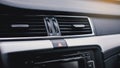 Air conditioning grill inside a car. Climate control AC unit in the new car. Royalty Free Stock Photo