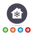 Air conditioning indoors icon. Snowflake sign.