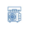 Air conditioning line icon concept. Air conditioning flat vector symbol, sign, outline illustration.