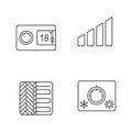 Air conditioning linear icons set