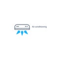 Air conditioning linear logo and icon