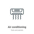 Air conditioning outline vector icon. Thin line black air conditioning icon, flat vector simple element illustration from editable Royalty Free Stock Photo