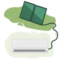 air conditioning powered by solar panels Royalty Free Stock Photo