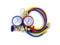 Air Conditioning Refrigerant, Pressure Gauges set isolate on white background