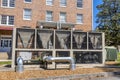 Air Conditioning Refrigeration Unit Outside College Dorm Building Royalty Free Stock Photo