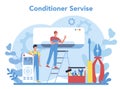 Air conditioning repair and instalation service concept. Repairman