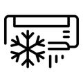 Air conditioning snowflake icon, outline style