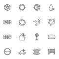 Air conditioning system line icons set Royalty Free Stock Photo