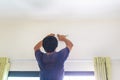 Air conditioning technicians install new air conditioners in homes, Repairman fix air conditioning systems, Air conditioning unit Royalty Free Stock Photo