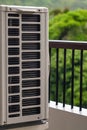 Air conditioning temperature adjustment apartment climate. External block of the conditioner part of the equipment