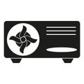 Air conditioning unit. Black and white. Fan and vent. Vector illustration. Royalty Free Stock Photo