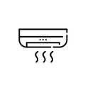 Air conditioning unit. Climate control device. Pixel perfect, editable stroke line icon
