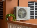 Air conditioning unit outside a residential house