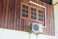 Air conditioning units installed outside the house Royalty Free Stock Photo