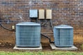 Air Conditioning Units Outside Small Office Building Royalty Free Stock Photo