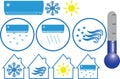 Air conditioning icons for print or web pages