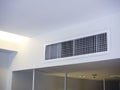 Air conditioning wall mounted ventilation system on ceiling.
