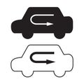 Air Control icon on white background. Recirculation air sign. air from inside car symbol. flat style