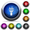 Air control tower round glossy buttons