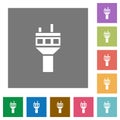 Air control tower square flat icons