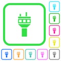 Air control tower vivid colored flat icons