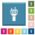 Air control tower white icons on edged square buttons