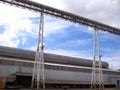 Air conveyor belt system in an industrial plant.