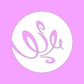 Pink and white air Icon - Symbol of the elements, simple and clean vector graphics, digital illustration