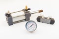 Air cylinder and Pneumatic Valve Royalty Free Stock Photo