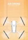 Air delivery. Drone flying over the city. City map on the background. Aerial Drone taking photography and video. Royalty Free Stock Photo