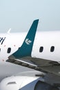 Air Dolomiti plane, close-up view of tail wing Royalty Free Stock Photo