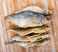 Air-dried salted gutted fish roach