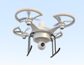 Air drone with camera flying in the sky Royalty Free Stock Photo