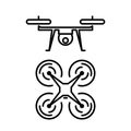 Air drone icon simple flat vector illustration Royalty Free Stock Photo