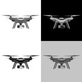 Air drone quadrocopter aerial icon set