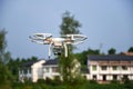 Air drone surveillance camera Royalty Free Stock Photo