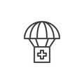 Air Drop With Parachute line icon