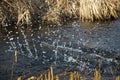 The air drops of water in motion river