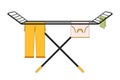 Air dry clothes rack 2D linear cartoon object Royalty Free Stock Photo